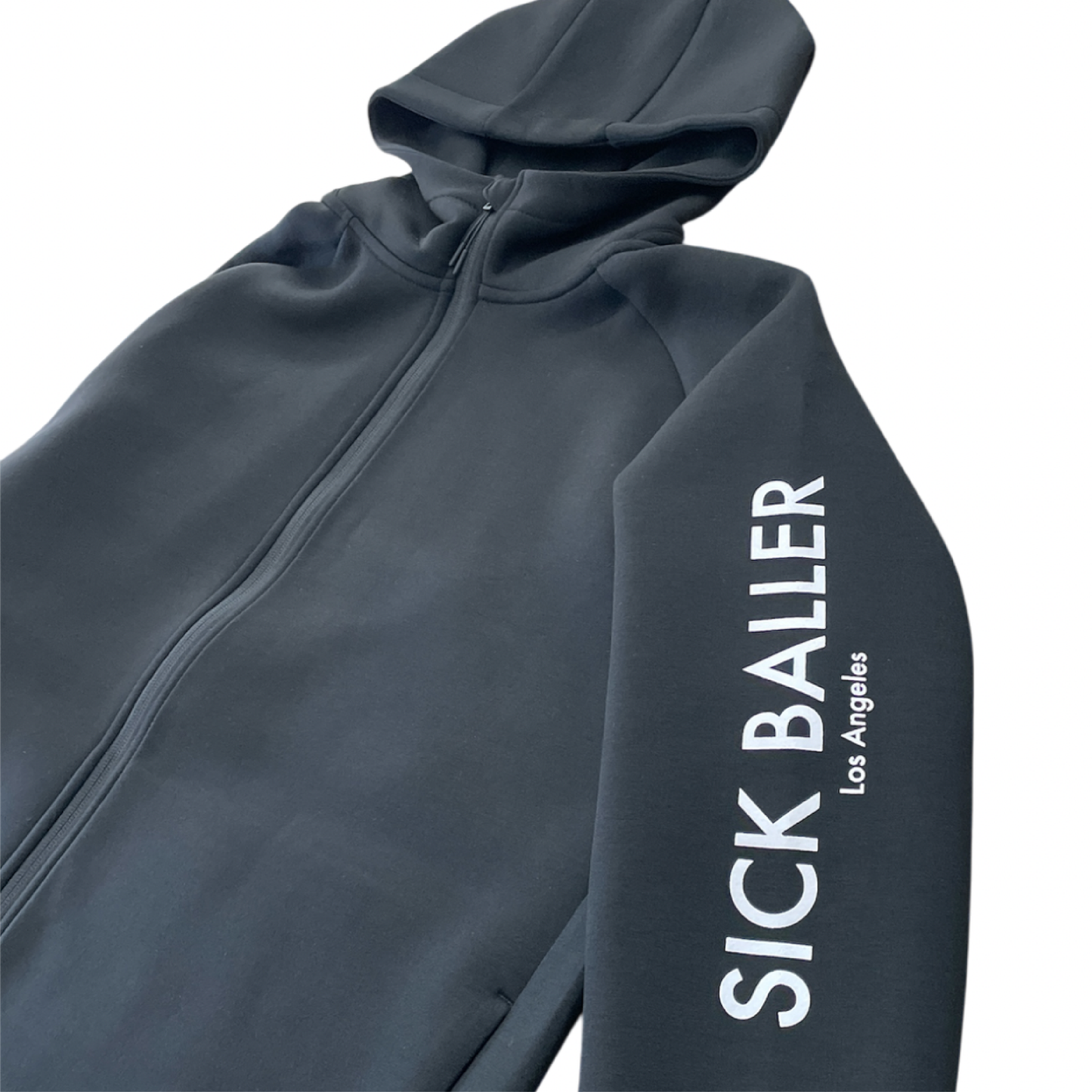 Double knit zip hoodie LA sports(black)