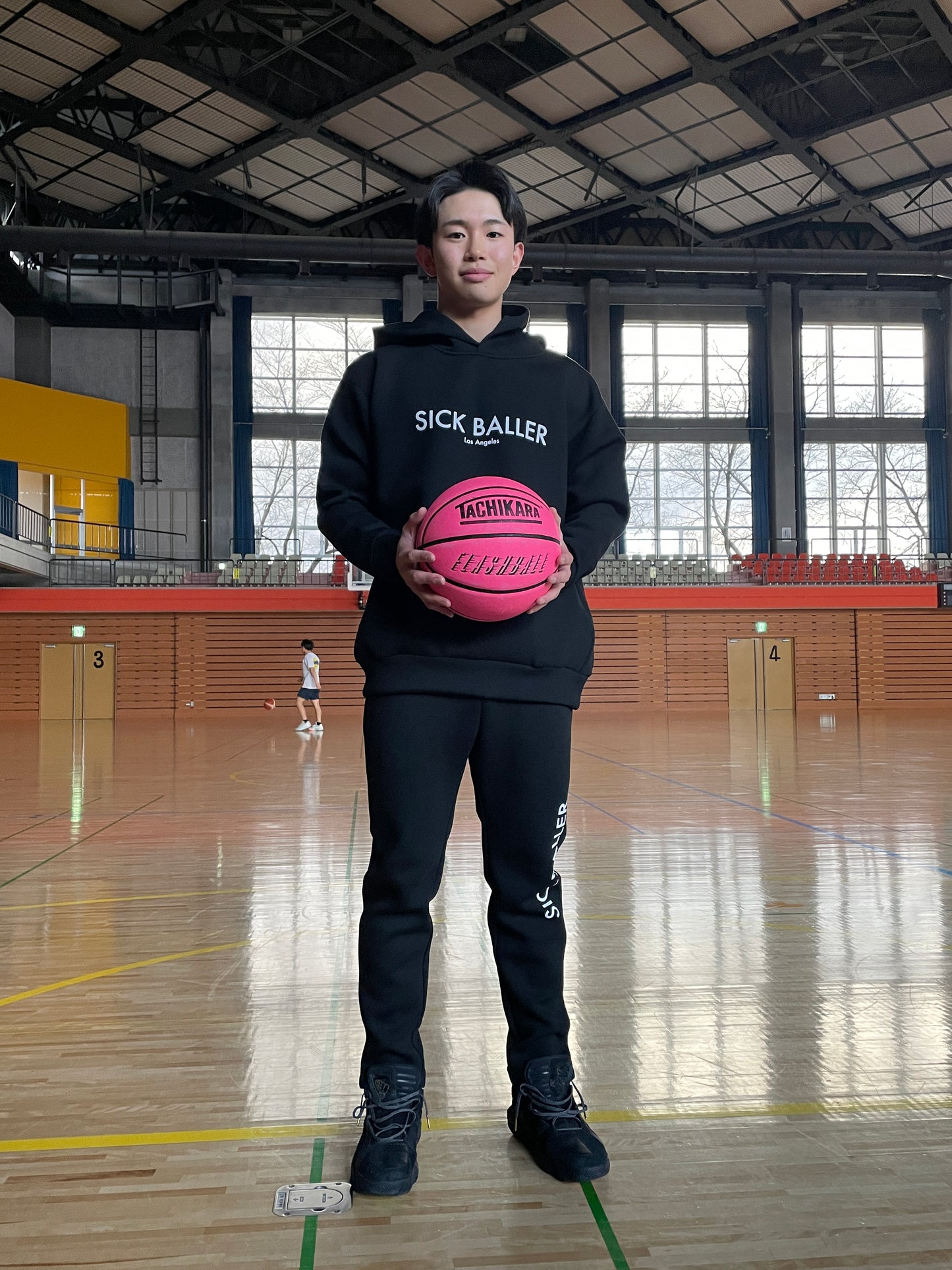 Double knit hoodie LA sports(black)