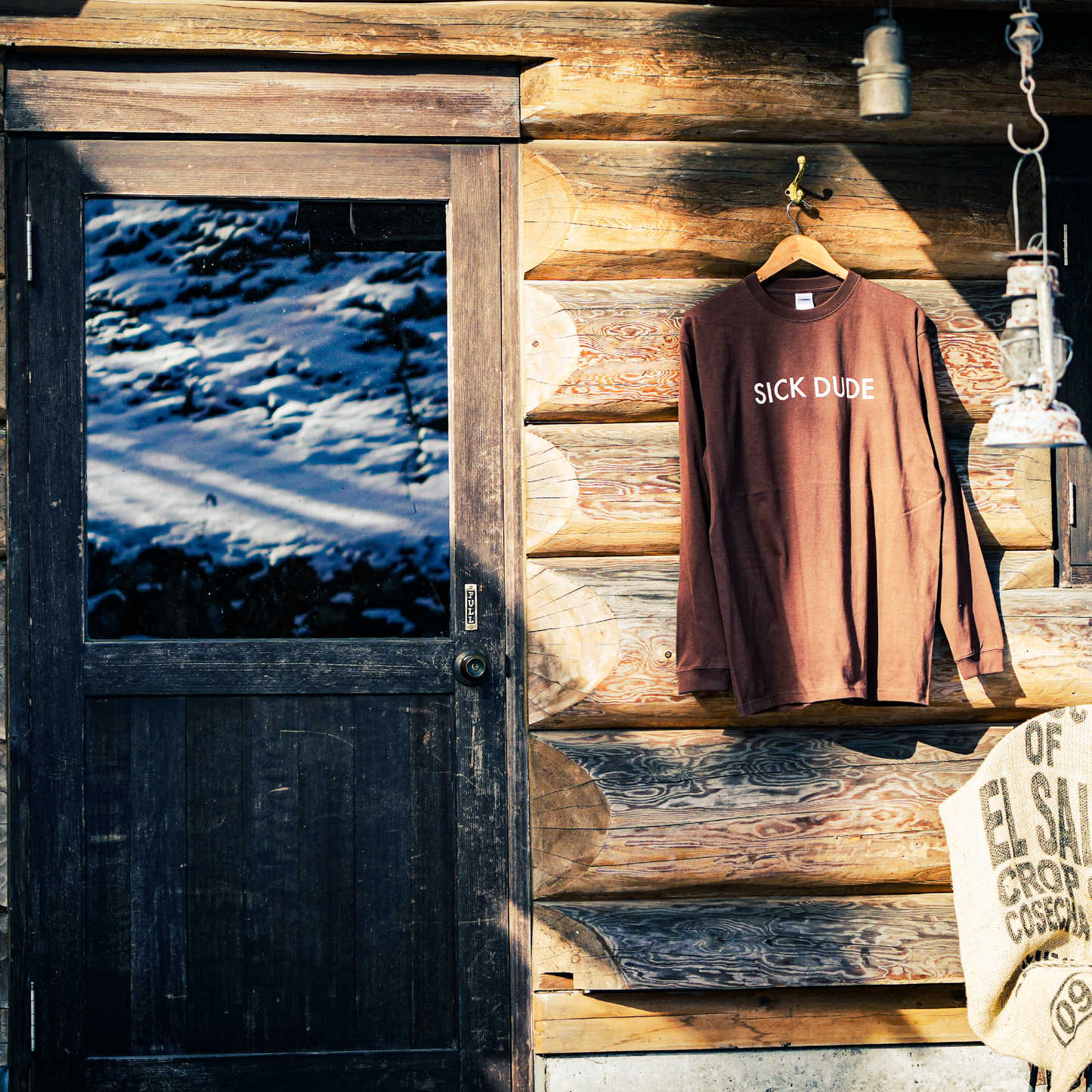 SICK DUDE long sleeve tee(dark brown)