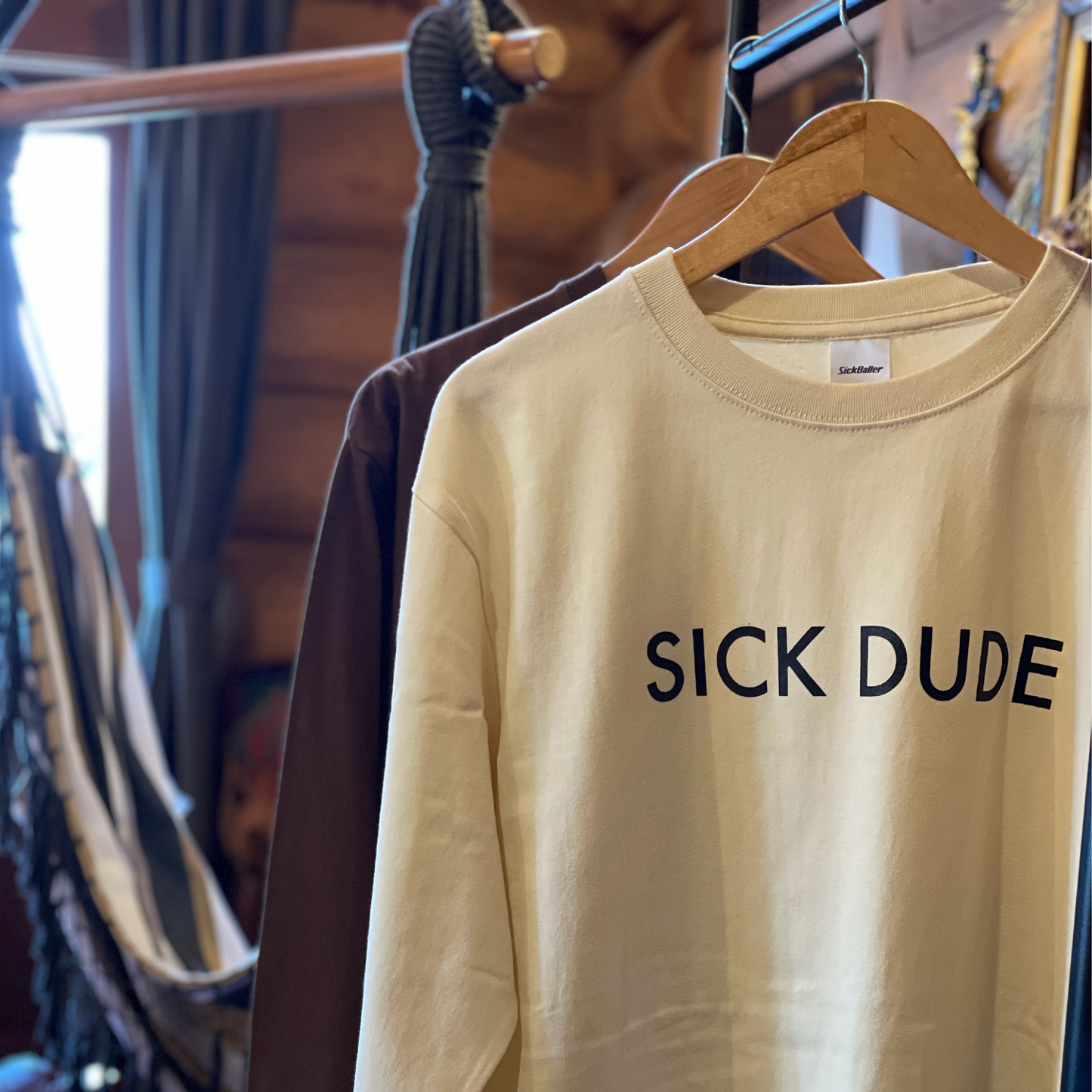 SICK DUDE long sleeve tee(vintage natural)