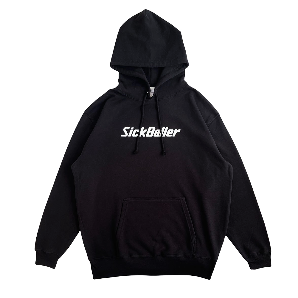 Logo printed hoodie(black/white)