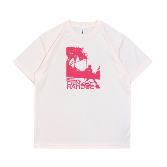 CRAZY HANDLE dry S/S tee(light pink/neon pink)