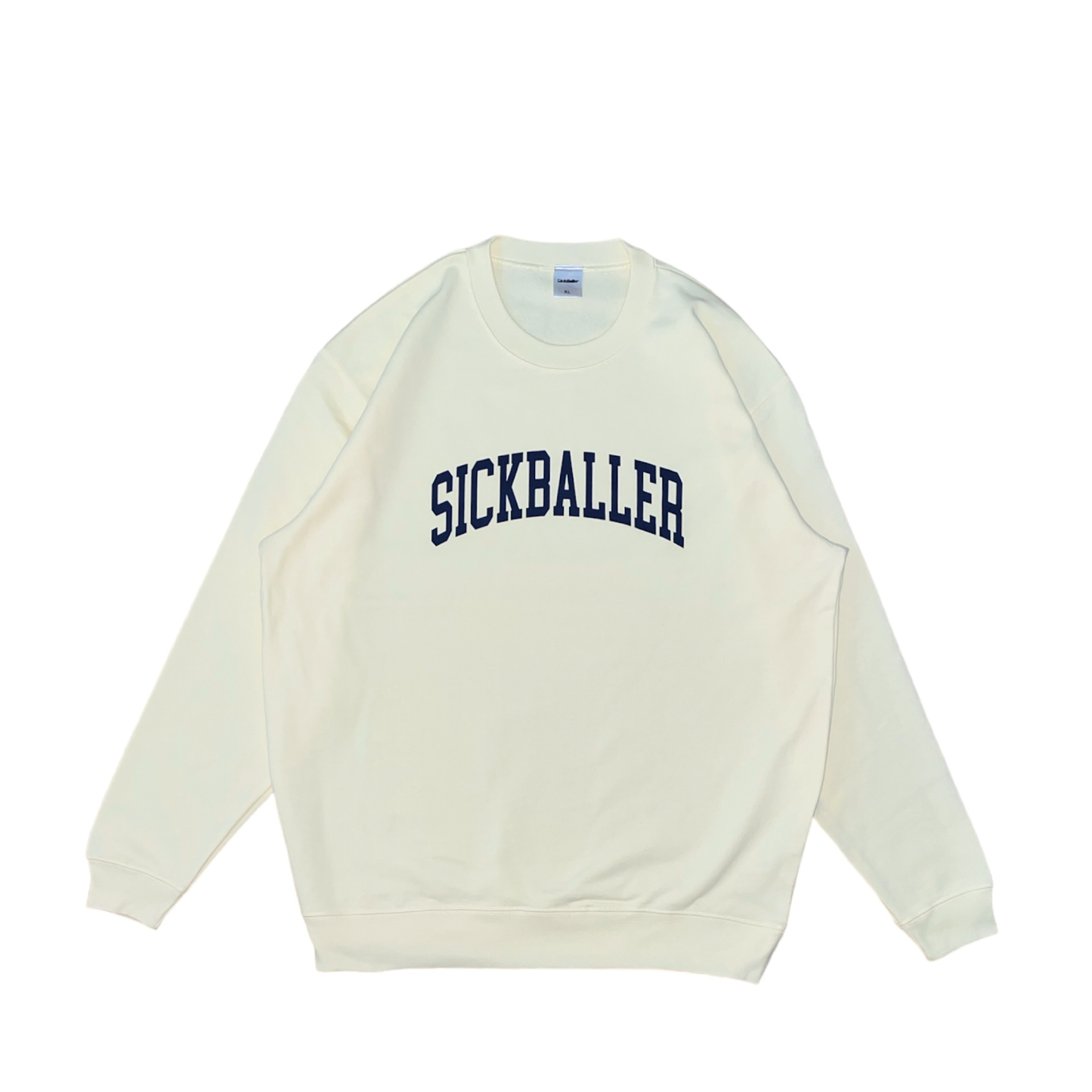 College logo  crew neck(light yellow/navy)