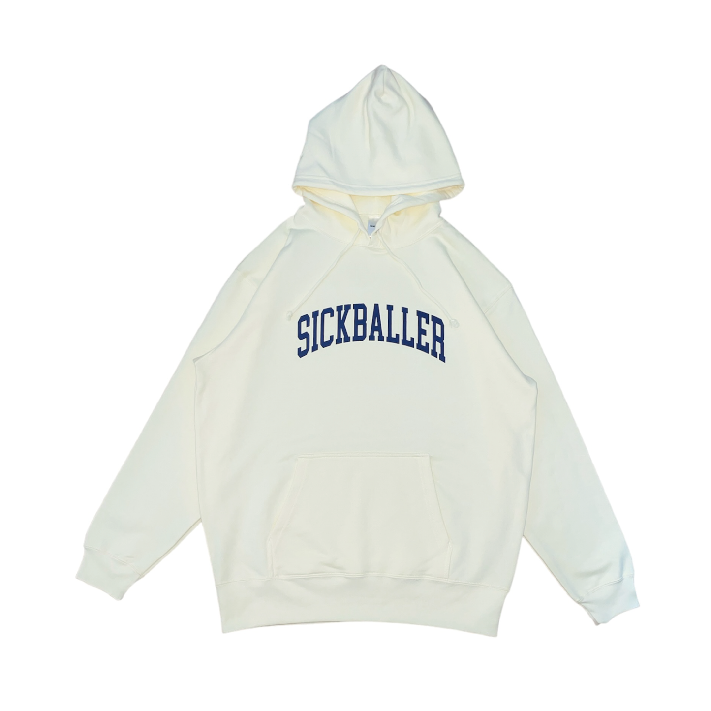 College logo hoodie(light yellow/navy)