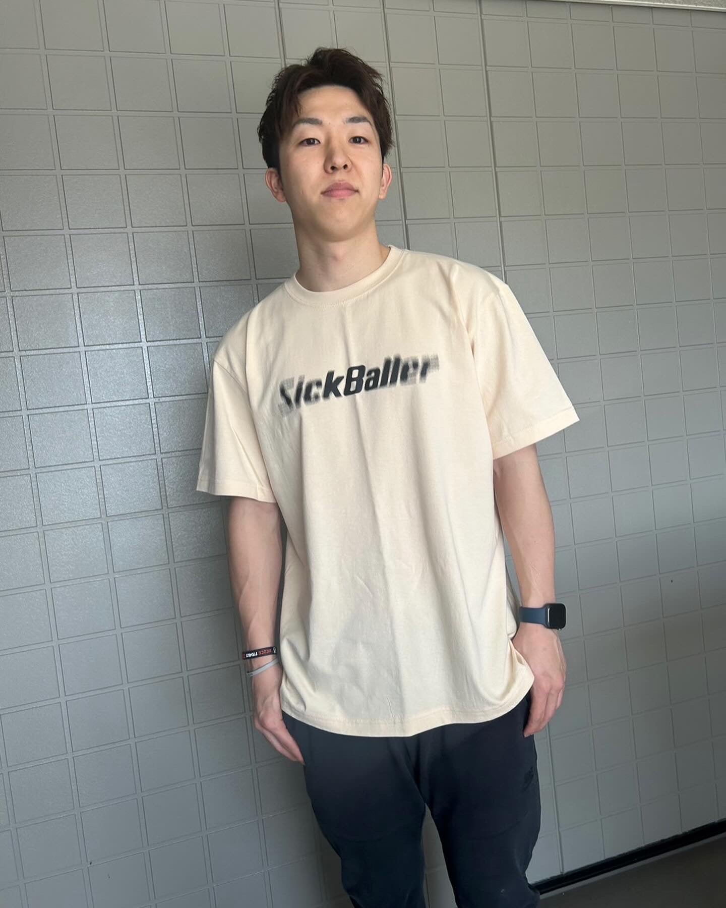 Shake logo short sleeve tee(natural/black)