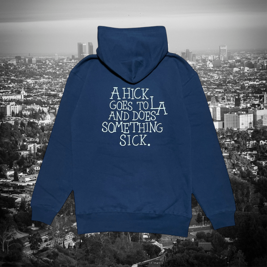 "A HICK" hoodie LA style(navy)