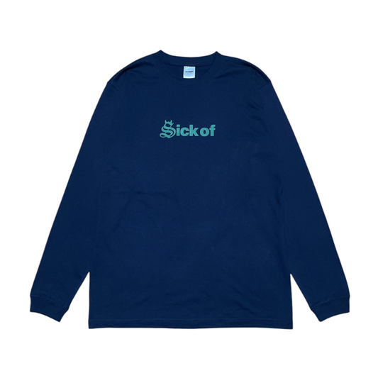 ”Sick of” long sleeve tee(navy)