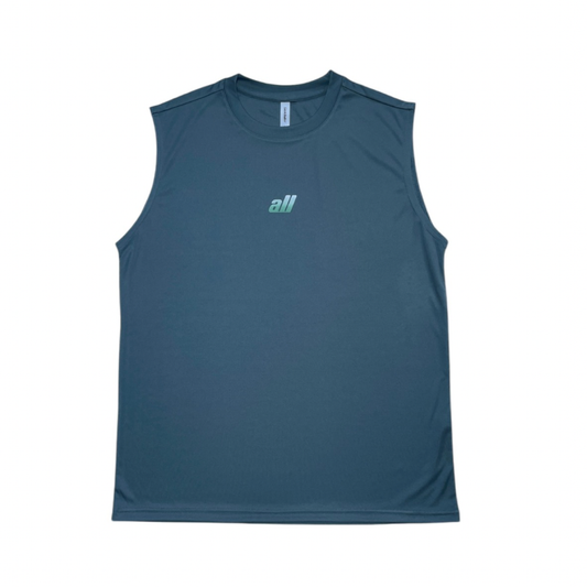 all logo sleeveless shirt(gray green)