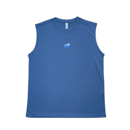 all logo sleeveless shirt(gray blue)