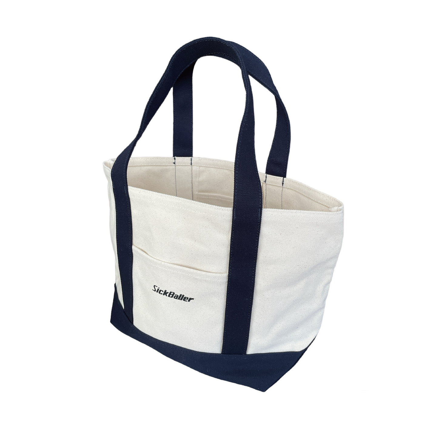 Logo tote bag(natural/navy)