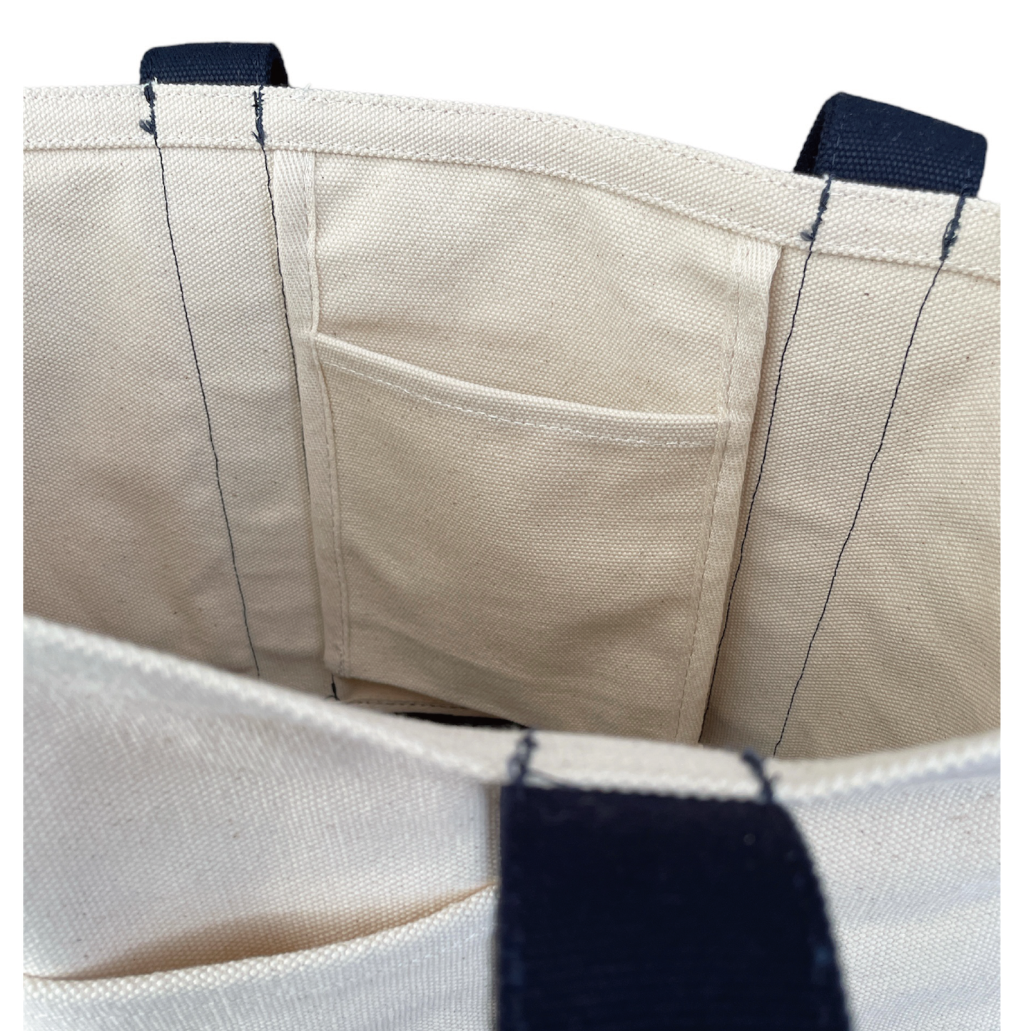 Logo tote bag(natural/navy)