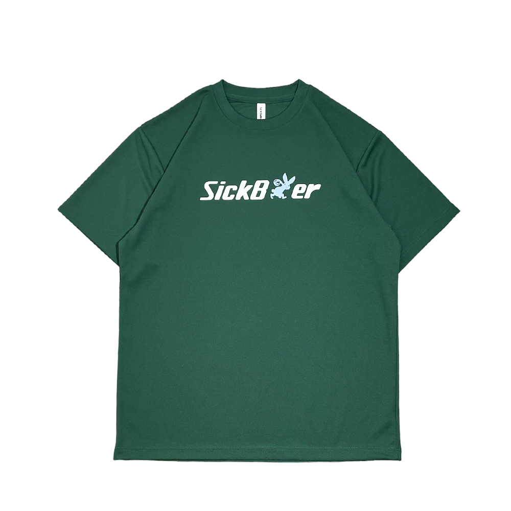 Swing over ”LAKI” dry S/S tee（deep green/white）