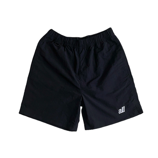 all logo nylon shorts（black）