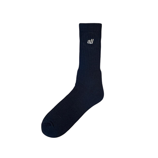 all logo street  crew socks(black)