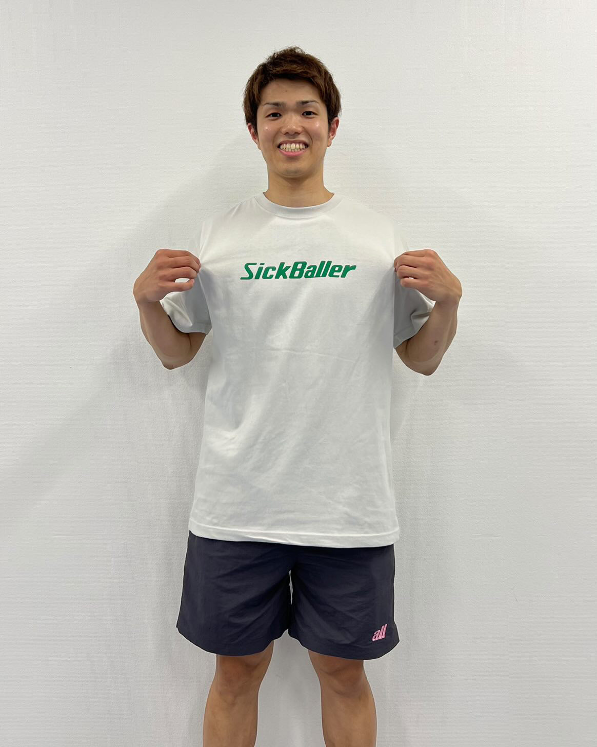 (SALE)Logo short sleeve tee(frost gray/green)